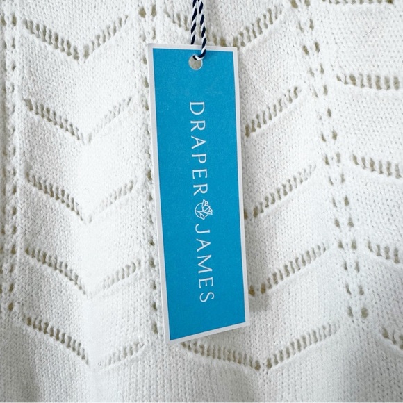 NWT Draper James Peplum Knit Pointelle Sweater Willow White Size XXL - Picture 11 of 14